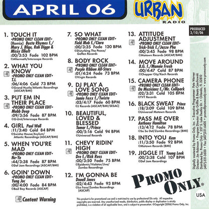 Various : Promo Only Urban Radio - April 2006 (CD, Comp)