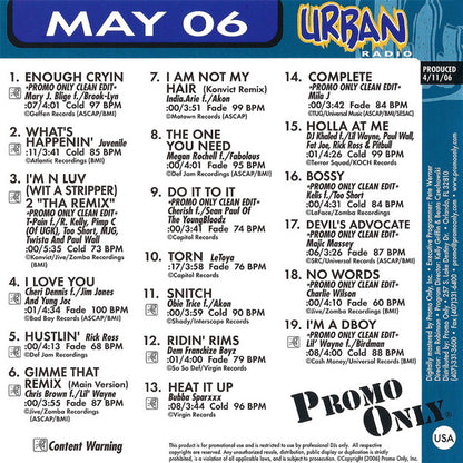 Various : Promo Only Urban Radio (May 2006) (CD, Comp, Promo)