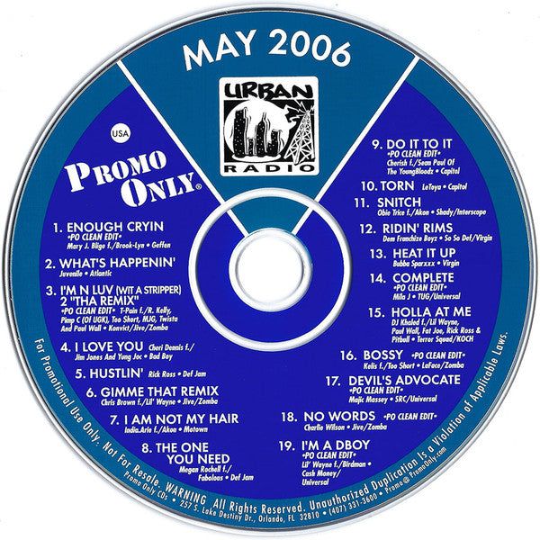 Various : Promo Only Urban Radio (May 2006) (CD, Comp, Promo)