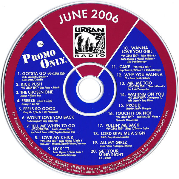 Various : Promo Only Urban Radio - June 2006 (CD, Comp, Promo)