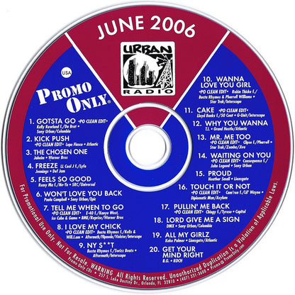 Various : Promo Only Urban Radio - June 2006 (CD, Comp, Promo)