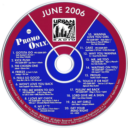Various : Promo Only Urban Radio - June 2006 (CD, Comp, Promo)