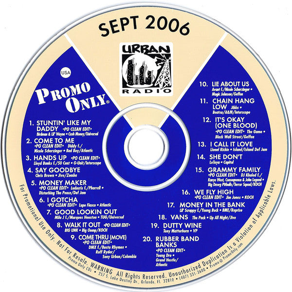Various : Promo Only Urban Radio: September 2006 (CD, Comp, Promo)