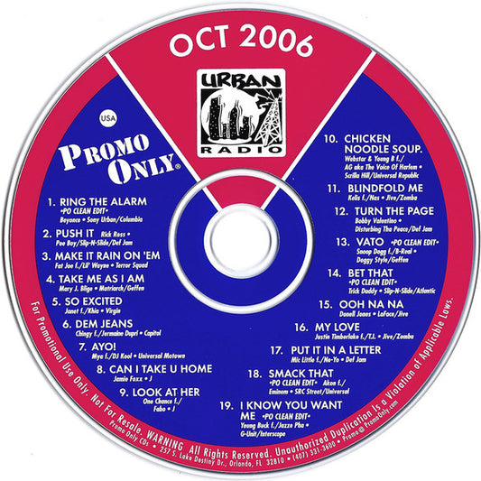 Various : Promo Only Urban Radio: October 2006 (CD, Comp, Promo)
