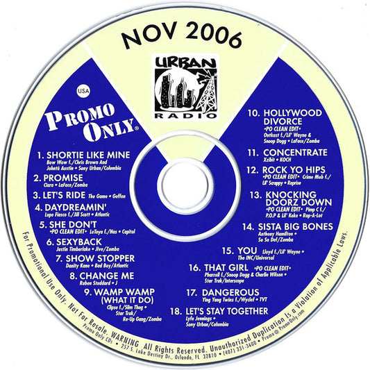 Various : Promo Only Urban Radio: November 2006 (CD, Comp, Promo)