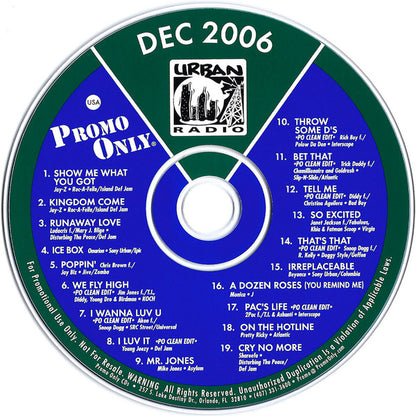 Various : Promo Only Urban Radio: December 2006 (CD, Comp, Promo)
