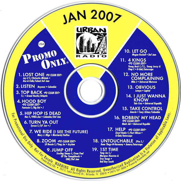 Various : Promo Only Urban Radio: January 2007 (CD, Comp, Promo)