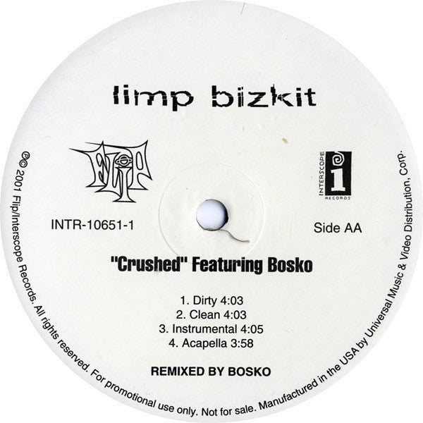 Limp Bizkit : Break Stuff / Crushed (12", Promo)