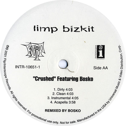 Limp Bizkit : Break Stuff / Crushed (12", Promo)