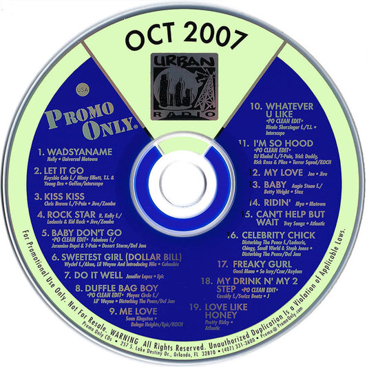 Various : Promo Only Urban Radio: October 2007 (CD, Comp, Promo)