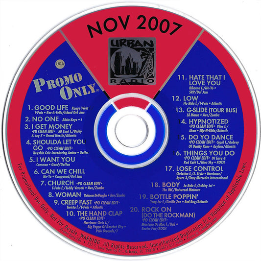 Various : Promo Only Urban Radio: November 2007 (CD, Comp, Promo)