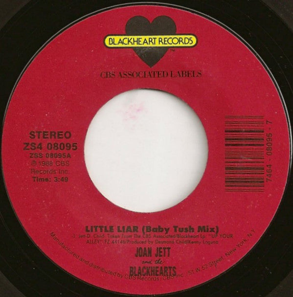 Joan Jett & The Blackhearts : Little Liar (7", Styrene, Car)