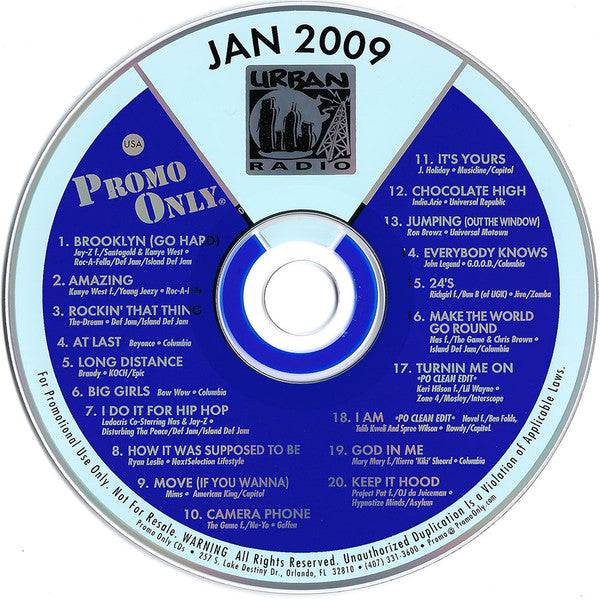Various : Promo Only Urban Radio: January 2009 (CD, Comp, Promo)
