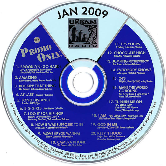 Various : Promo Only Urban Radio: January 2009 (CD, Comp, Promo)