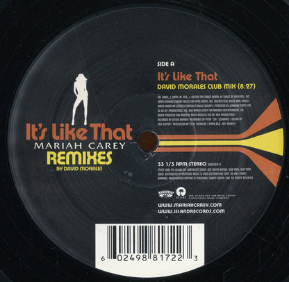 Mariah Carey : It's Like That (Remixes) (12", Single)