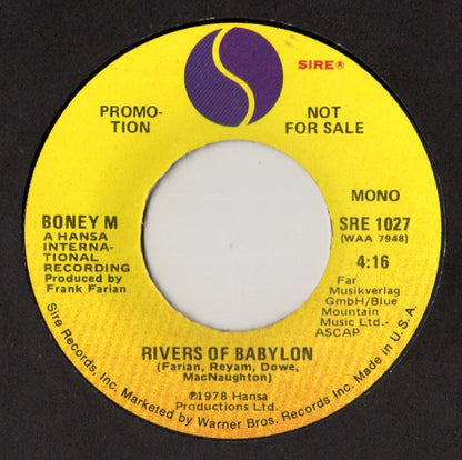 Boney M. : Rivers Of Babylon (7", Single, Mono, Promo)