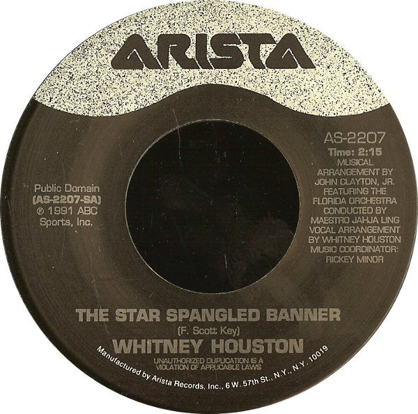 Whitney Houston : The Star Spangled Banner (7")