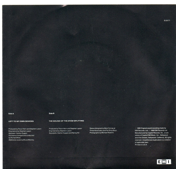 Pet Shop Boys : Left To My Own Devices (7", Single)