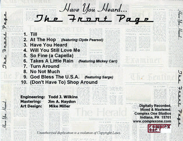 The Front Page (16) : Have You Heard... (CDr)