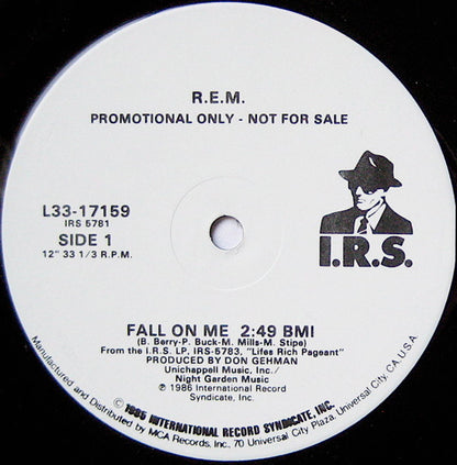 R.E.M. : Fall On Me (12", Promo, Glo)