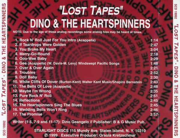 Dino & The Heartspinners : Lost Tapes (CD)