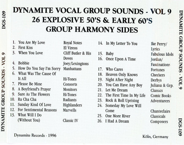 Various : Dynamite Vocal Group Sounds Vol. 9 : 26 Explosive Group Harmony Sides! (CD, Comp)