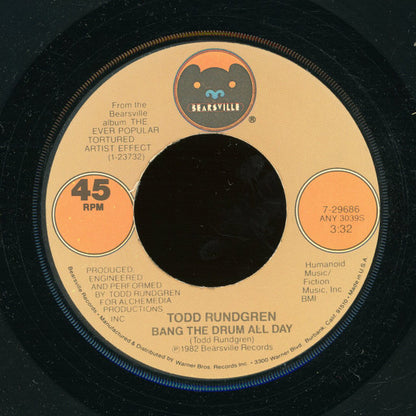 Todd Rundgren : Bang The Drum All Day  (7", Single)