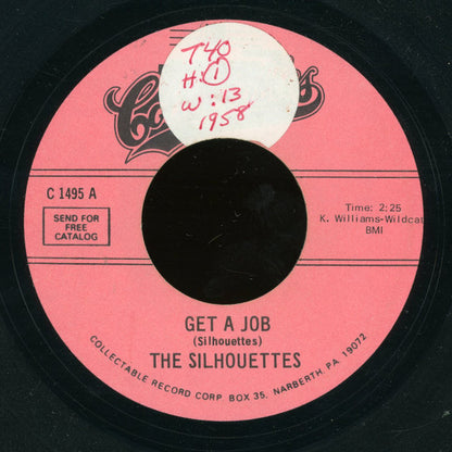 The Silhouettes : Get A Job / I Am Lonely  (7", Single, RE)