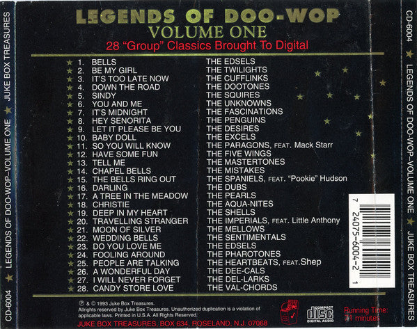 Various : Legends Of Doo-Wop - Volume One (CD, Comp)