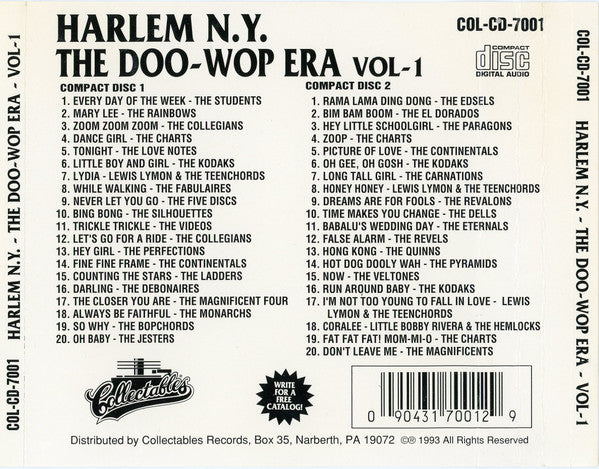 Various : Harlem N.Y. - The Doo-Wop Era - Vol. 1 (2xCD, Comp)