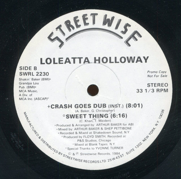 Loleatta Holloway : Crash Goes Love (12", Promo)