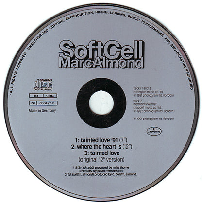 Soft Cell, Marc Almond : Tainted Love (CD, Single)