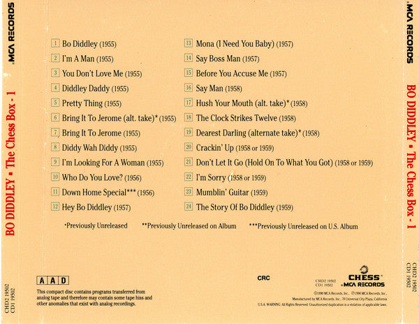 Bo Diddley : The Chess Box (2xCD, Comp, Club, RM + Box)