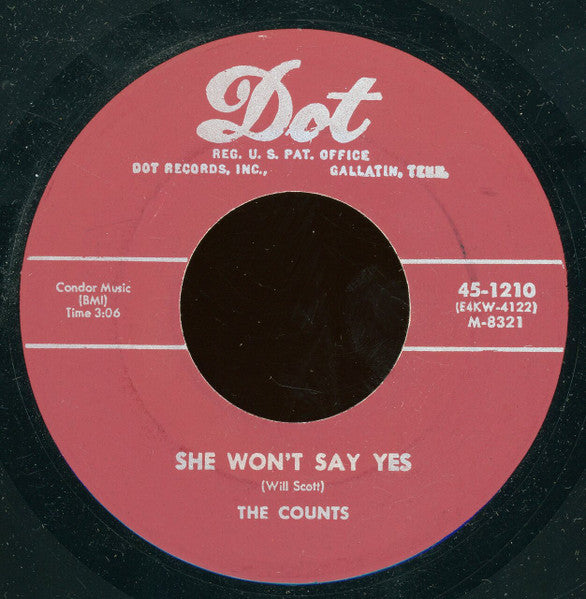 The Counts (14) : My Dear My Darling / She Won't Say Yes (7", RE, Unofficial)