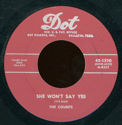 The Counts (14) : My Dear My Darling / She Won't Say Yes (7", RE, Unofficial)