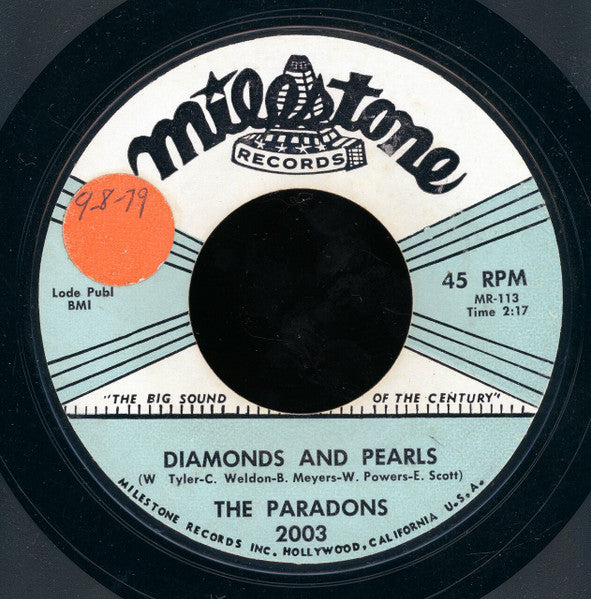 The Paradons : Diamonds And Pearls / I Want Love (7", Single, Styrene)