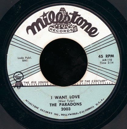 The Paradons : Diamonds And Pearls / I Want Love (7", Single, Styrene)