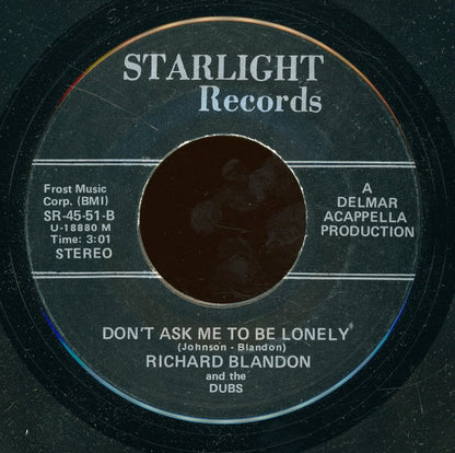 Richard Blandon And The Dubs : Peace Of Mind / Don't Ask Me To Be Lonely (7")
