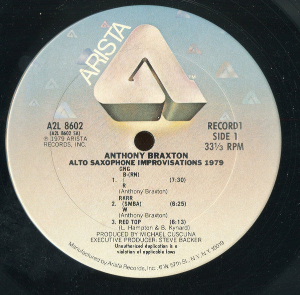 Anthony Braxton : Alto Saxophone Improvisations 1979 (2xLP, Album)