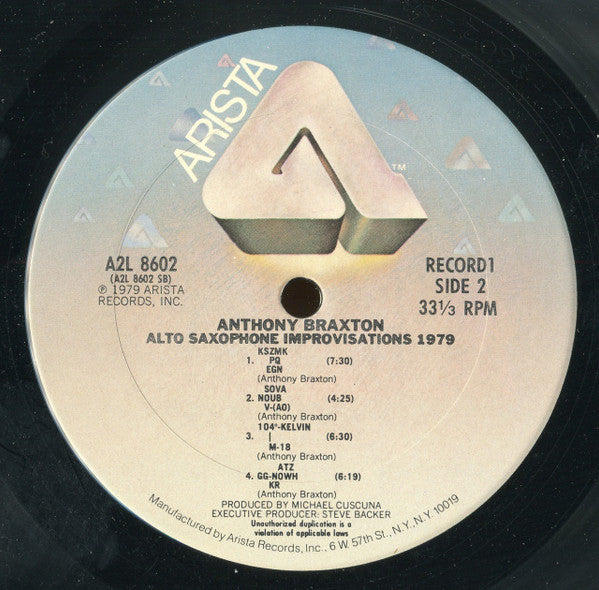 Anthony Braxton : Alto Saxophone Improvisations 1979 (2xLP, Album)