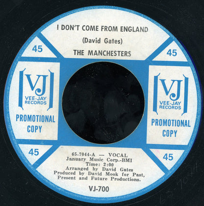 The Manchesters (6) : I Don't Come From England (7", Single, Promo)