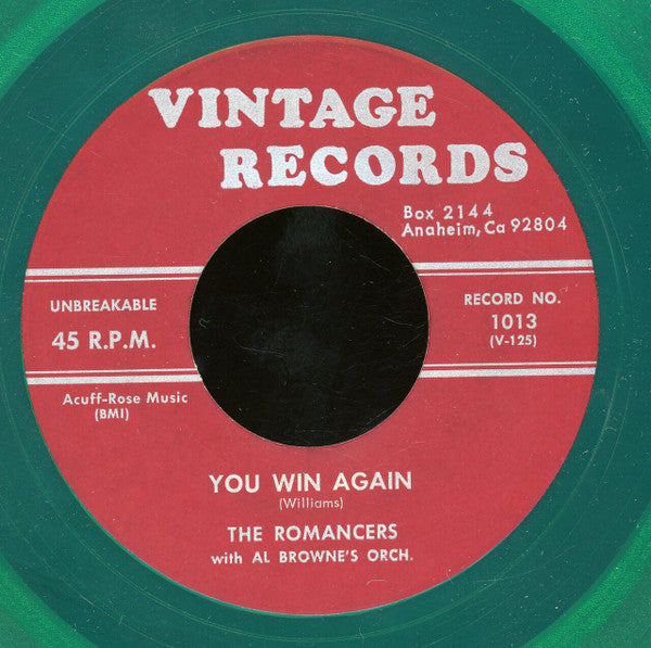 The Romancers (10) : Eternal Love / You Win Again (7", Gre)