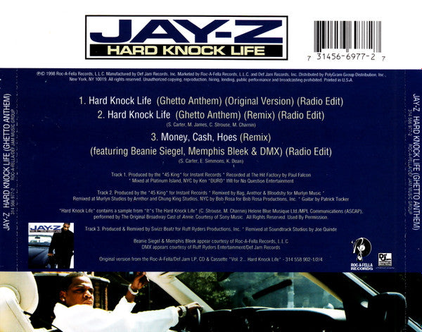 Jay-Z : Hard Knock Life (Ghetto Anthem) (CD, Single)