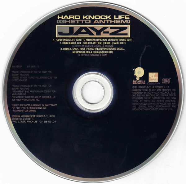 Jay-Z : Hard Knock Life (Ghetto Anthem) (CD, Single)