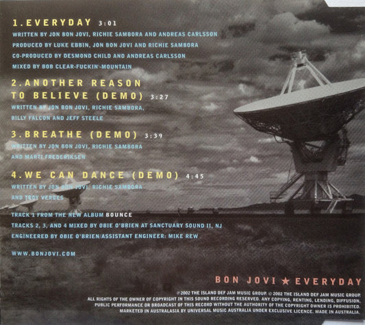 Bon Jovi : Everyday (CD, Single, Ltd)