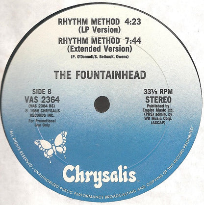 The Fountainhead : Feel It Now / Rhythm Method (12", Single, Promo)