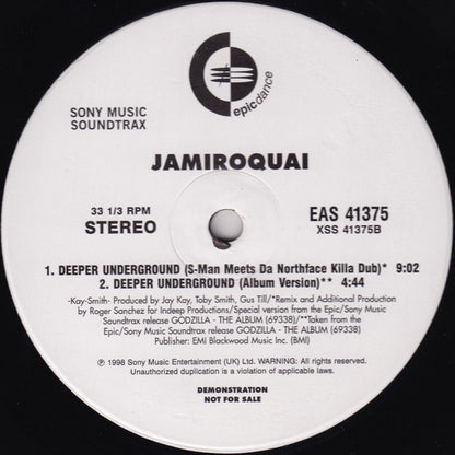 Jamiroquai : Deeper Underground - Remixes By Roger Sanchez (12", Promo)