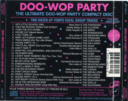 Various : The Ultimate Doo-Wop Party Compact Disc Volume One (CD, Comp)