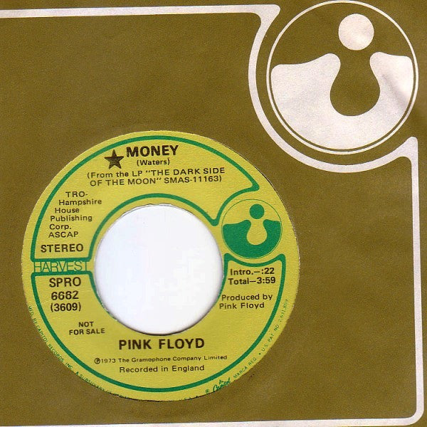 Pink Floyd : Money (7", Single, Mono, Promo, Edi)