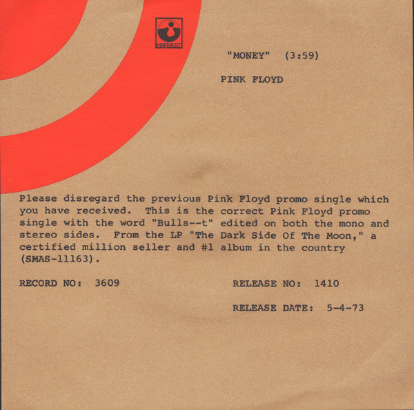 Pink Floyd : Money (7", Single, Mono, Promo, Edi)